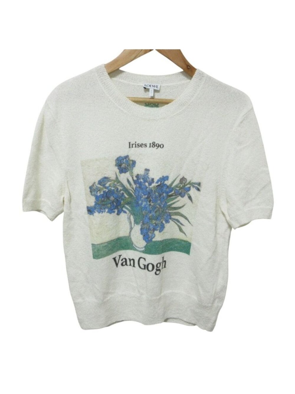 Loewe Vincent Fan Van Gogh Iris Short Sleeve Knit Sweater White Spring Summer M